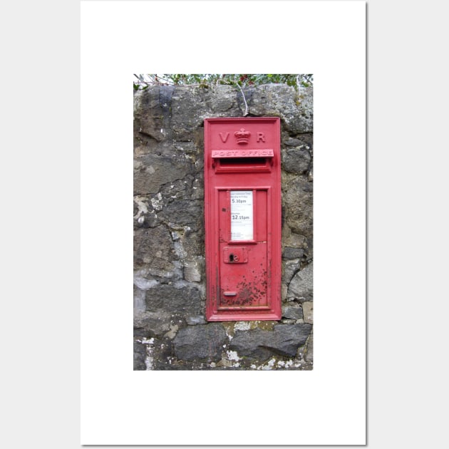 Traditional Red British Post Box in Wall [Royal Mail] Wall Art by grantwilson